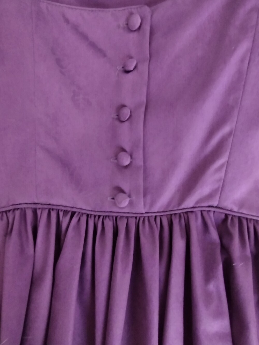 Vintage Laura Ashley Purple Floral Brocade Tea Length Dress Made in UK - Picture 7 of 8
